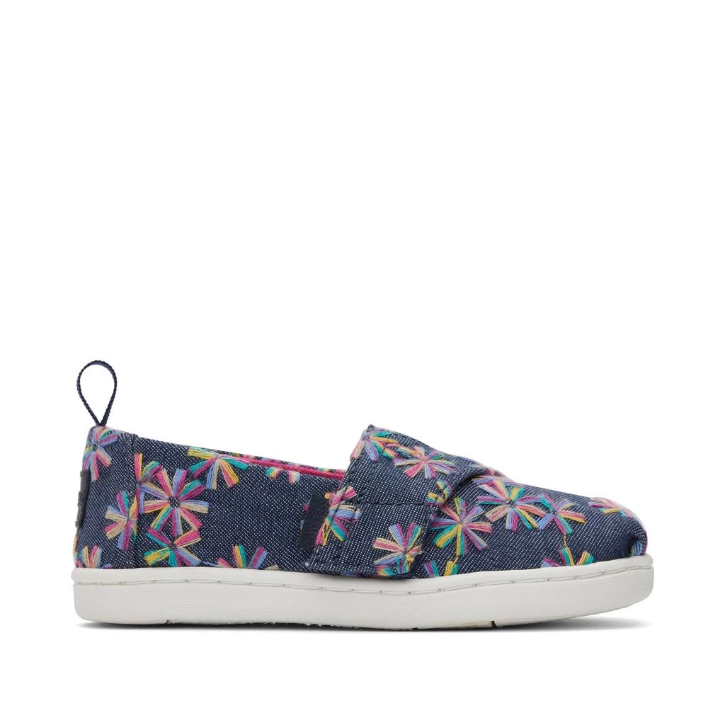 商品TOMS Shoes|Tiny Alpargata Navy Embroidered Floral Toddler Shoe,价格¥156,第1张图片