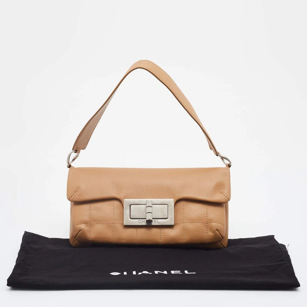 Chanel Beige Choco Bar Leather Mademoiselle Lock Flap Shoulder Bag 商品