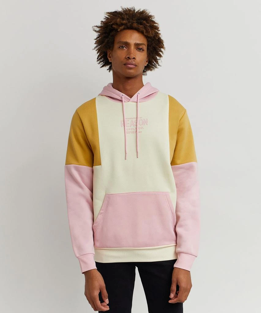 商品Reason Clothing|Nevin Color Block Logo Hoodie - Pink,价格¥76,第5张图片详细描述