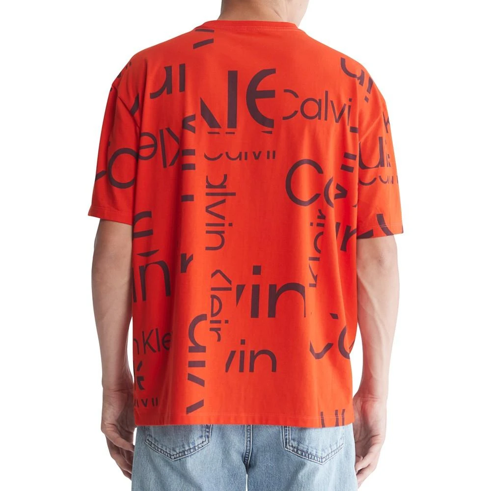 商品Calvin Klein|Men's Relaxed Fit Short-Sleeve Cutout Logo Print T-Shirt,价格¥320,第2张图片详细描述