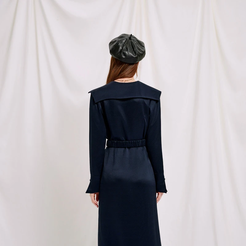 Raegan藏青立体褶皱连衣裙 | Raegan Dress - Navy 商品