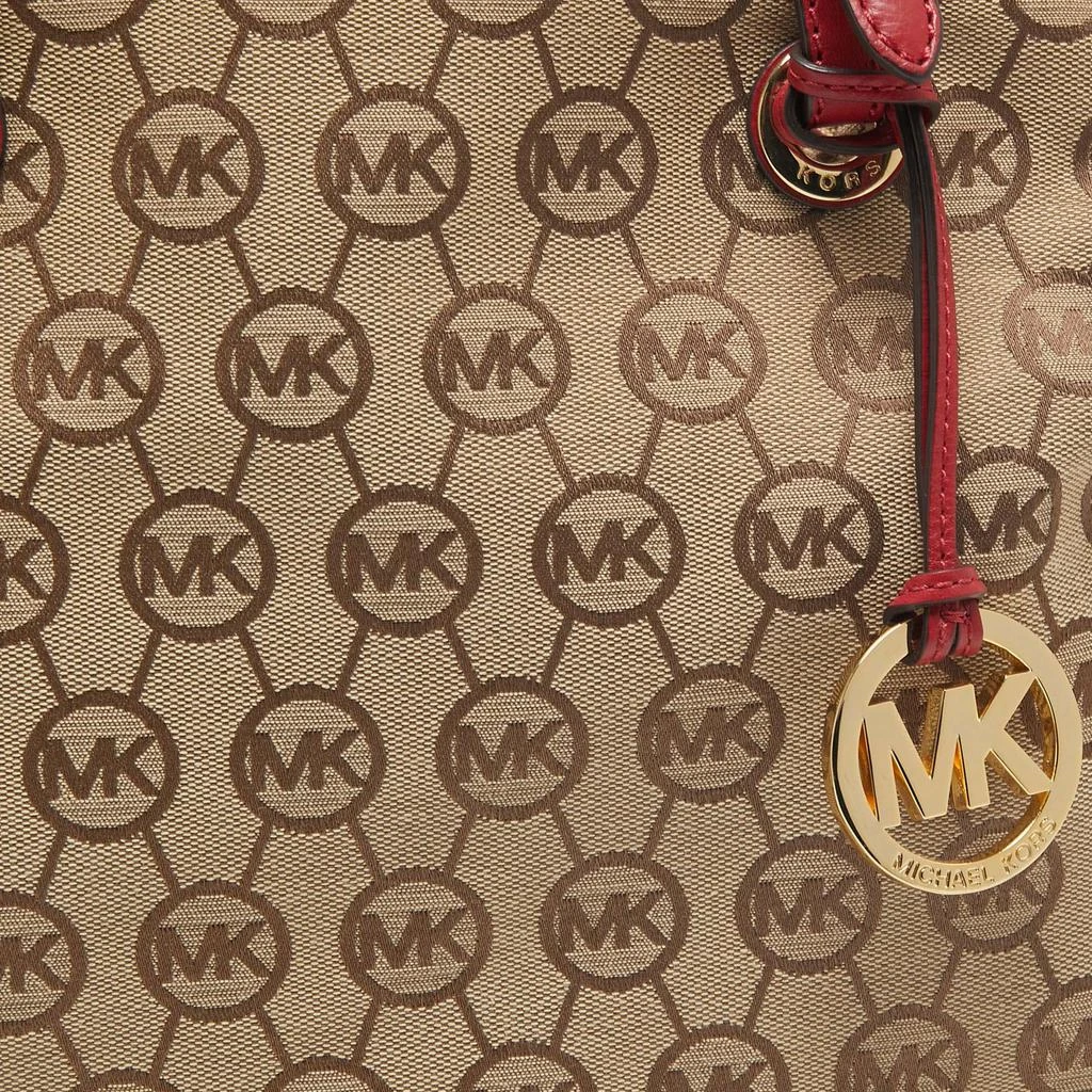 商品[二手商品] Michael Kors|Micheal Kors Beige/Red Signature Canvas and Leather Jet Set Tote,价格¥811,第5张图片详细描述