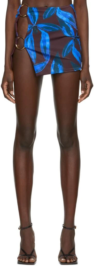 商品LOUISA BALLOU|Brown & Blue Double Ring Miniskirt,价格¥644,第1张图片