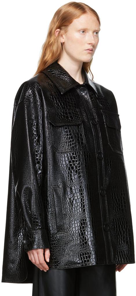 Black Sabitha Faux-Leather Jacket商品第2张图片规格展示