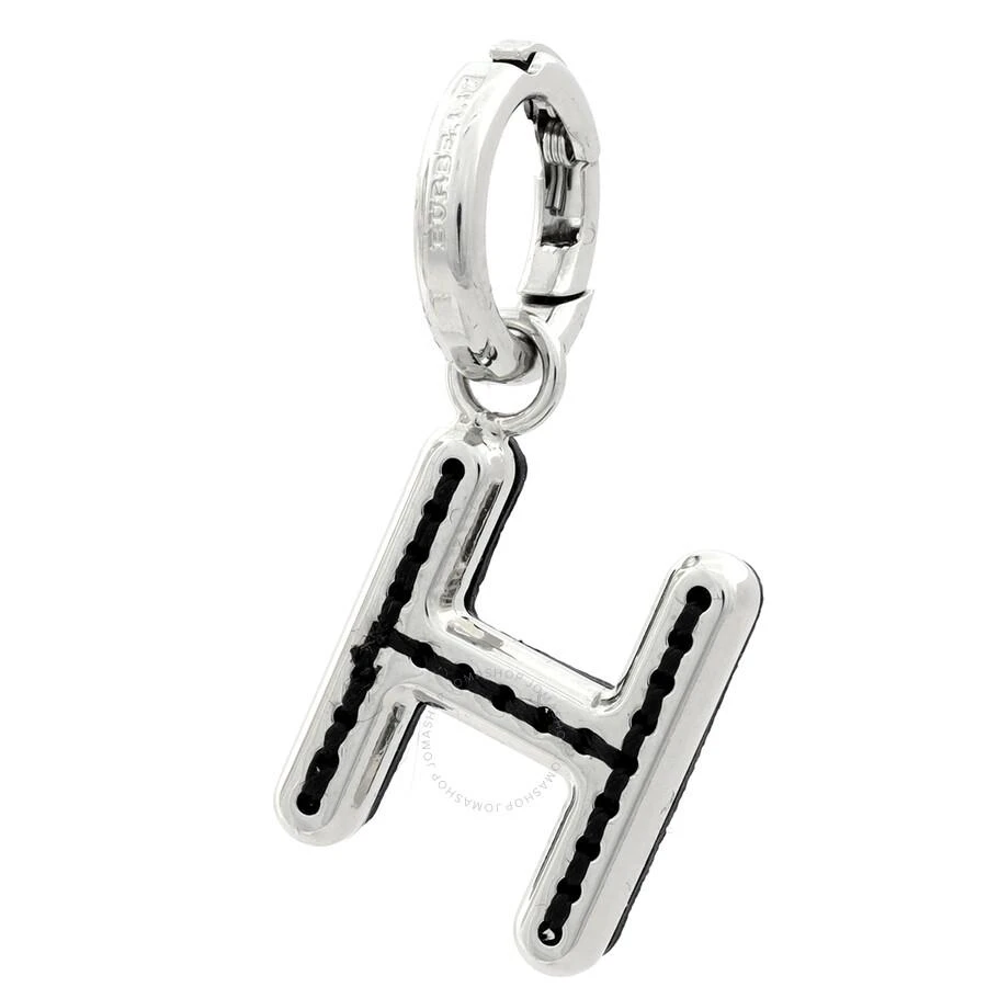 商品Burberry|Leather-Topstitched 'H' Alphabet Charm in Palladium/Back,价格¥116,第1张图片