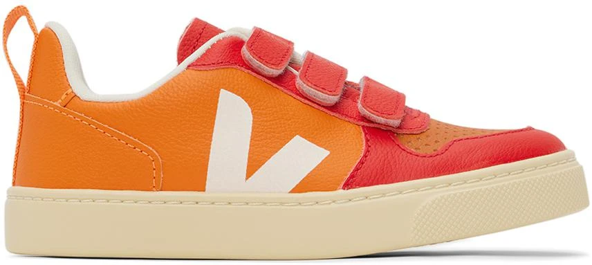 商品Veja|Kids Red & Orange V-10 Sneakers,价格¥398,第1张图片