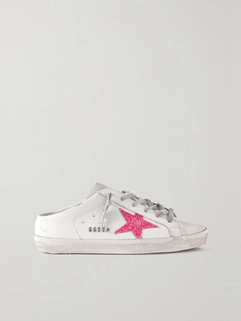 商品Golden Goose|Superstar 仿旧亮片金葱皮革套穿式运动鞋  - IT35,价格¥4697,第1张图片