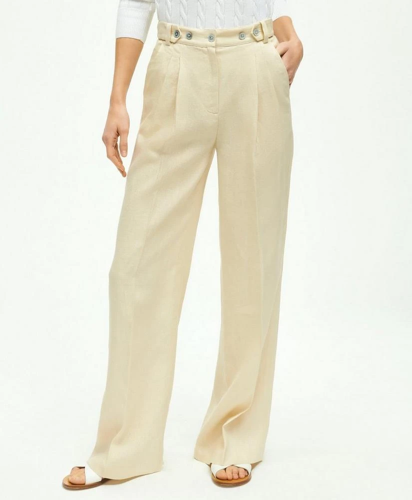 商品Brooks Brothers|Linen Wide Leg Pleated Pants,价格¥742,第1张图片