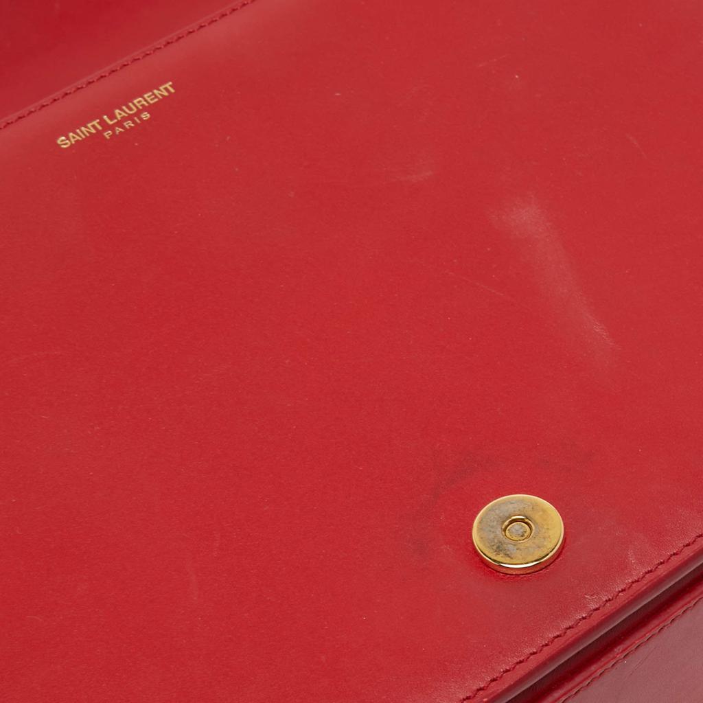 Saint Laurent Red Leather Medium Monogram Universite Shoulder Bag商品第9张图片规格展示