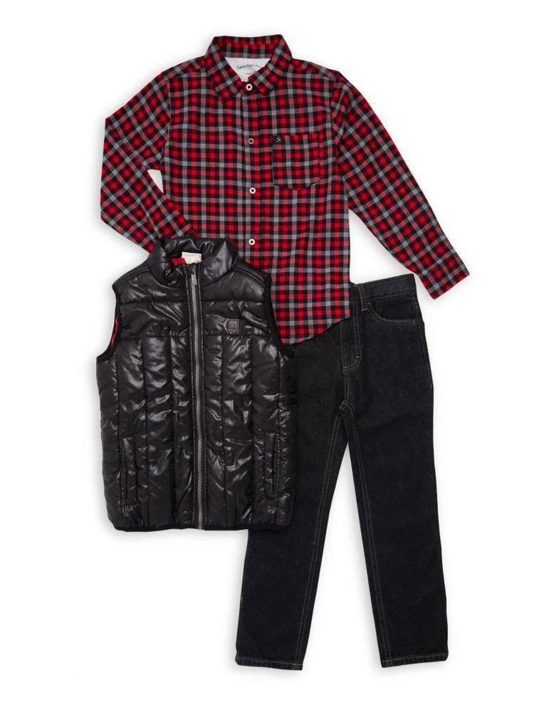 商品Calvin Klein|Little Boy's 3-Piece Quilted Vest Set,价格¥200,第2张图片详细描述