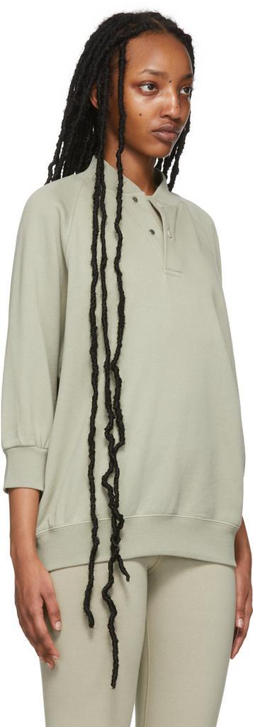 商品Essentials|Green Three-Quarter Sleeve Henley T-Shirt,价格¥477,第4张图片详细描述
