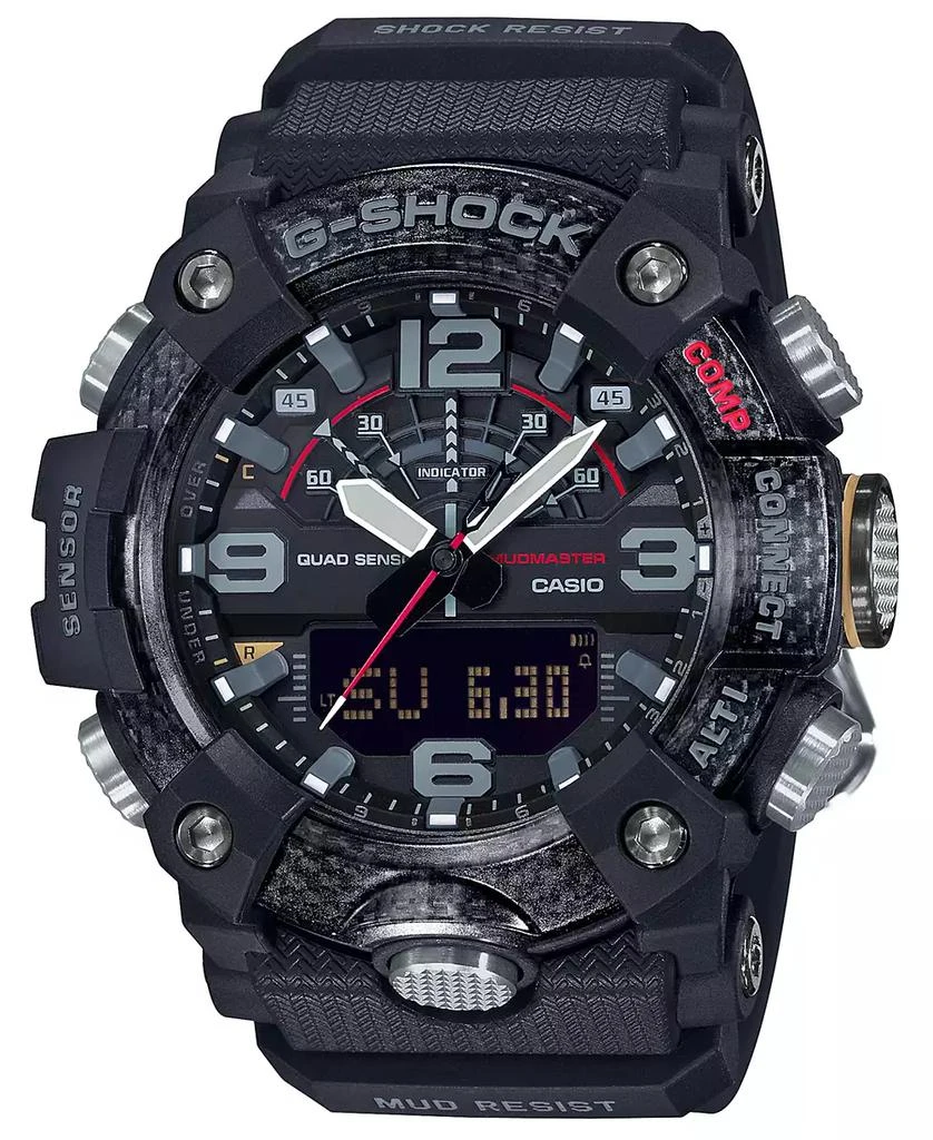 商品G-Shock|Men's Analog-Digital Connected Mudmaster Black Resin Strap Watch 53.1mm,价格¥2839,第1张图片