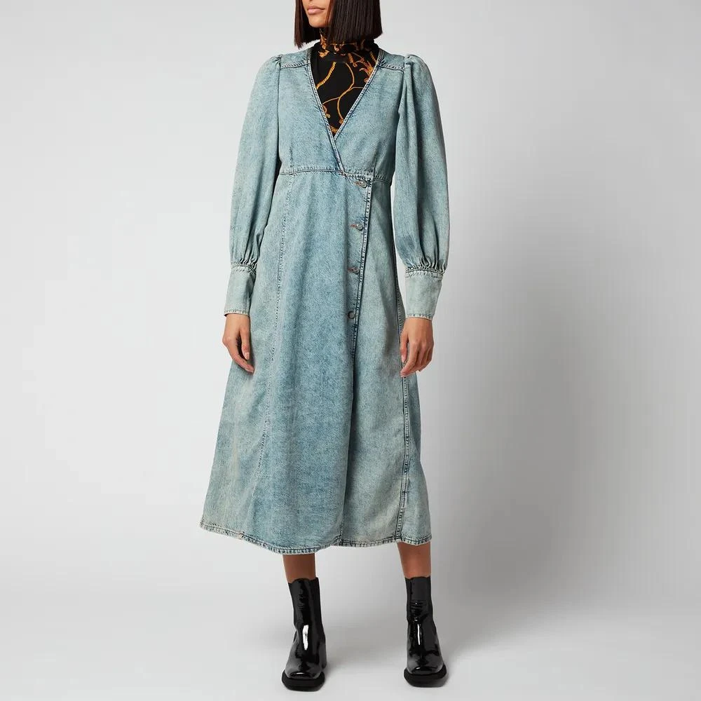 商品Ganni|Ganni Women's Light Tint Denim Midi Dress,价格¥592,第1张图片