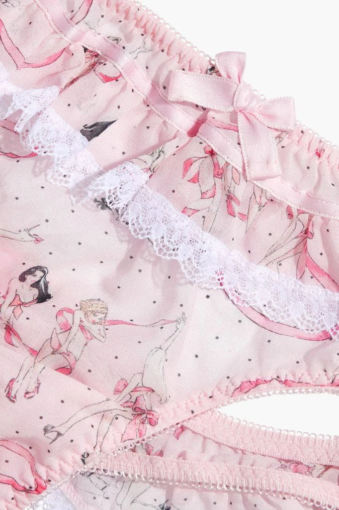 商品L'Agent by Agent Provocateur|Cinta ruffled printed crepe de chine low-rise thong,价格¥265,第2张图片详细描述