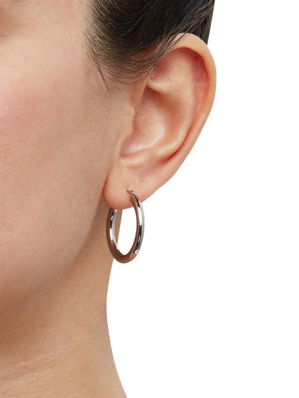 商品Saks Fifth Avenue|14K White Gold Tube Hoop Earrings,价格¥1689,第3张图片详细描述
