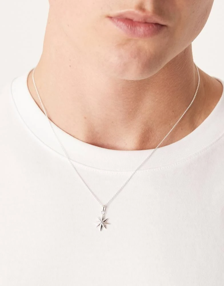 商品ASOS|ASOS DESIGN sterling silver star pendant necklace in silver,价格¥284,第1张图片