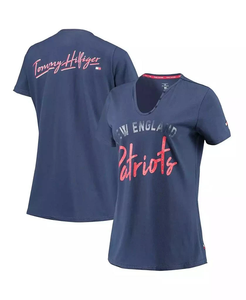 商品Tommy Hilfiger|Women's Navy New England Patriots Riley V-Neck T-shirt,价格¥195,第1张图片