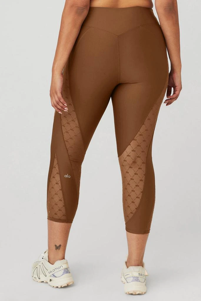 商品Alo|Airlift Mesh High-Waist Celeste Capri - Cinnamon Brown,价格¥475,第3张图片详细描述