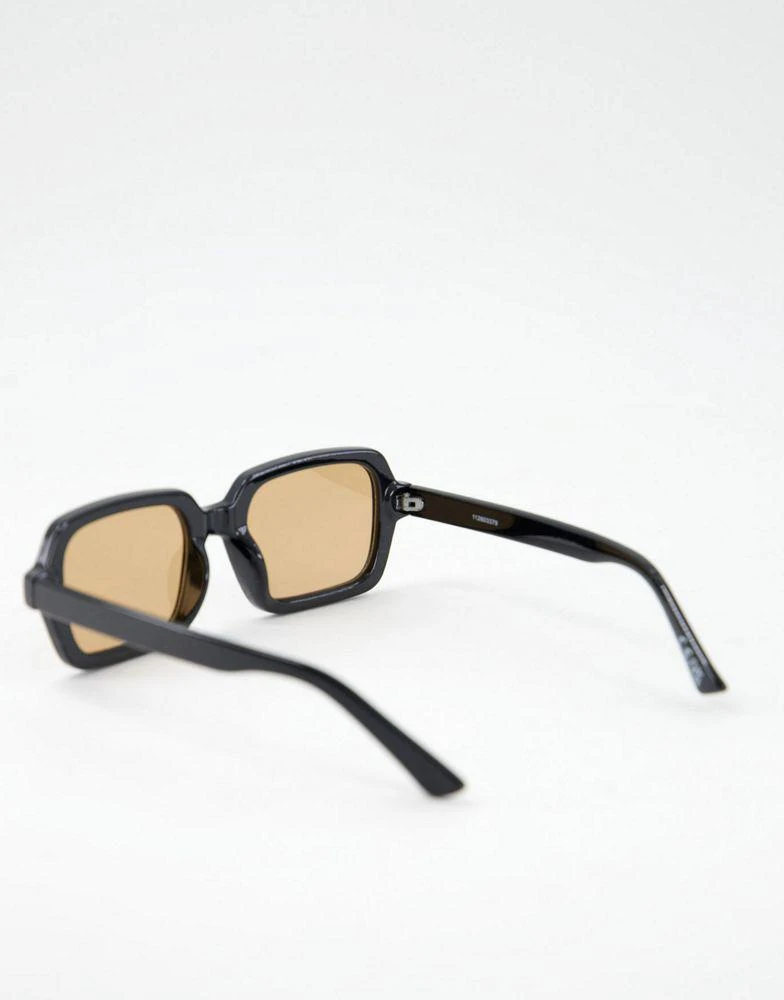 商品ASOS|ASOS DESIGN frame square sunglasses in black with brown lens - BLACK,价格¥76,第2张图片详细描述