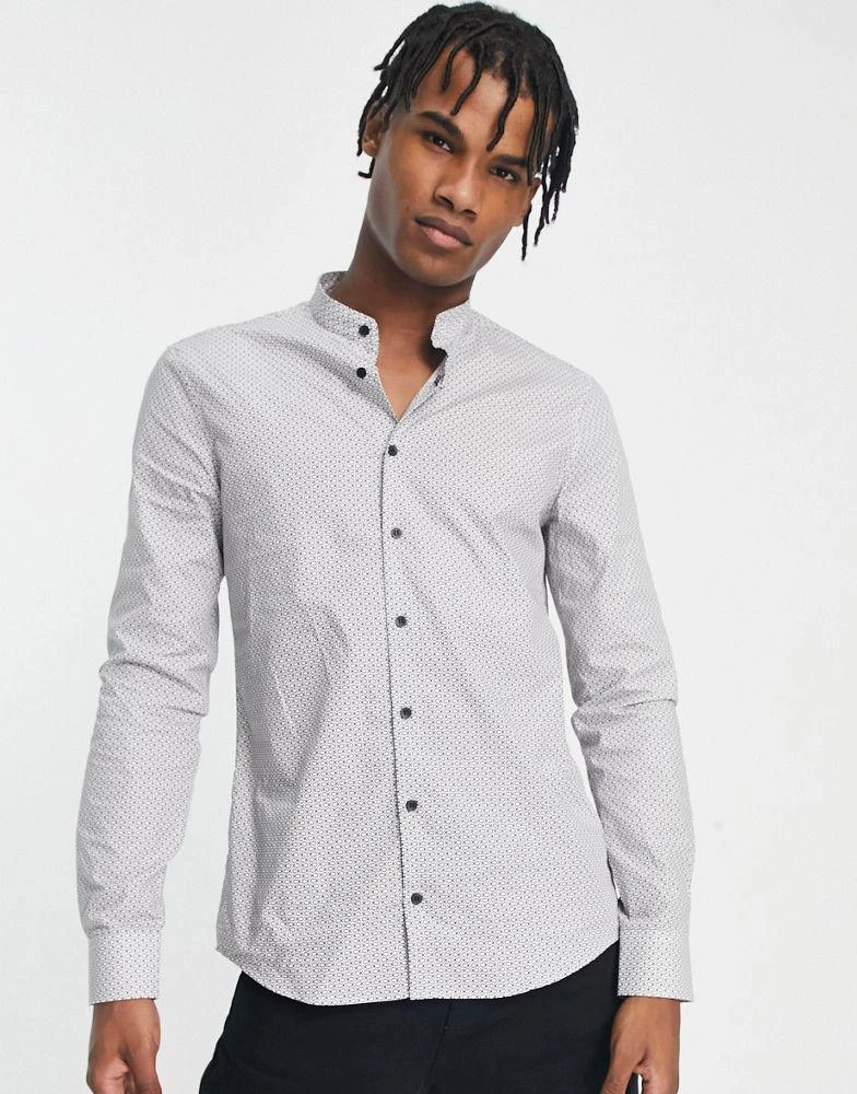 商品Calvin Klein|Calvin Klein slim stretch shirt in black,价格¥297,第3张图片详细描述