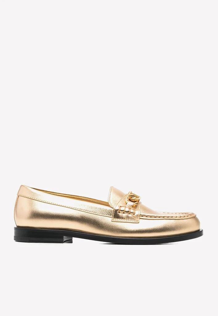 商品Valentino|VLogo Chain Loafers in Metallic Nappa Leather,价格¥10190,第1张图片