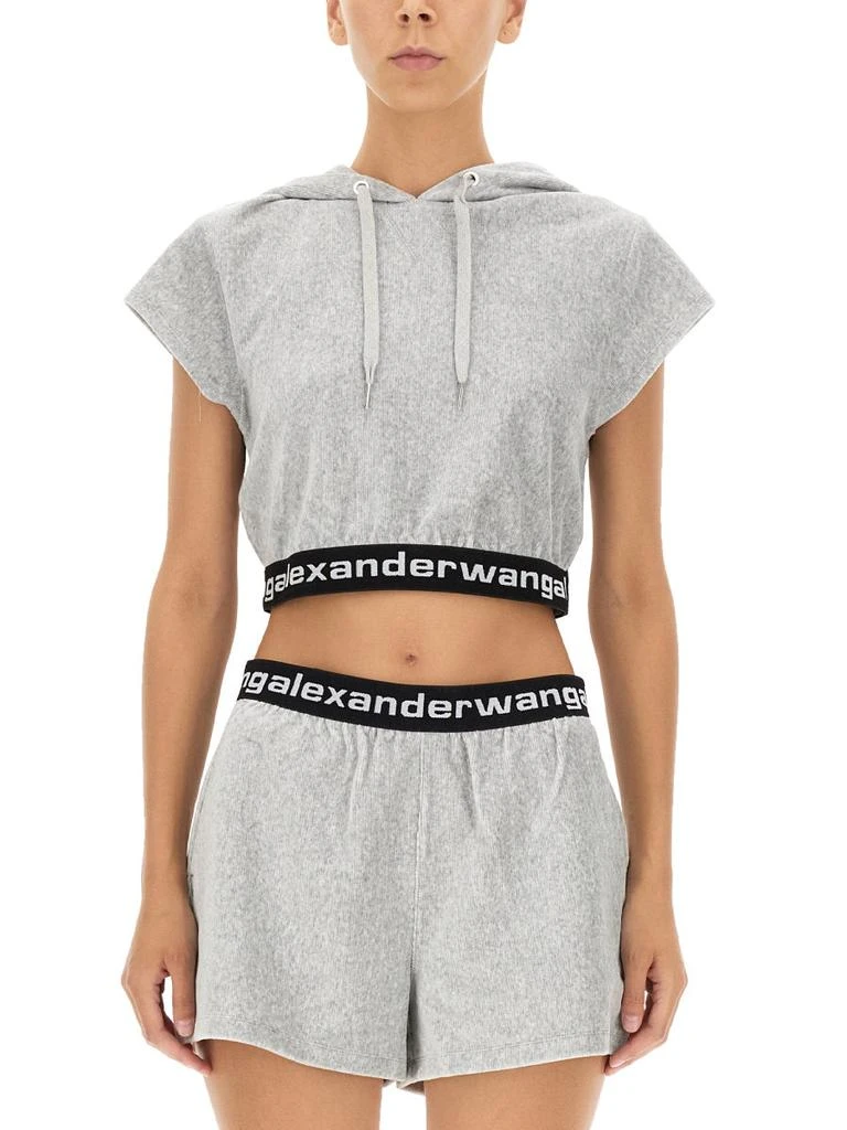 商品Alexander Wang|SWEATSHIRT WITH LOGOED BAND,价格¥1878,第1张图片