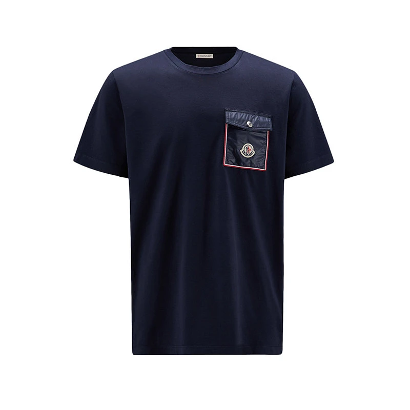 商品Moncler|【预售3-7天】Moncler/蒙克莱 22年秋冬新款 男士午夜蓝色纯棉饰口袋短袖T恤H10918C000488390Y778,价格¥2556,第1张图片