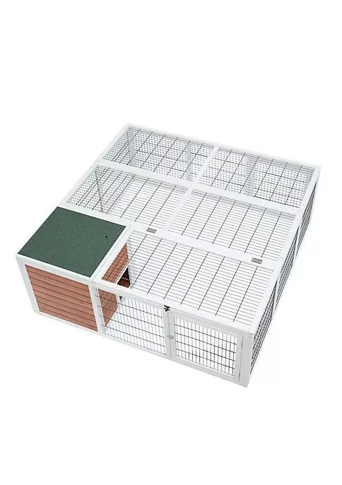 商品belk|64 Wooden Outdoor Rabbit Hutch Playpen Tortoise House Habitat With Run And Enclosed Cover,价格¥2155,第2张图片详细描述