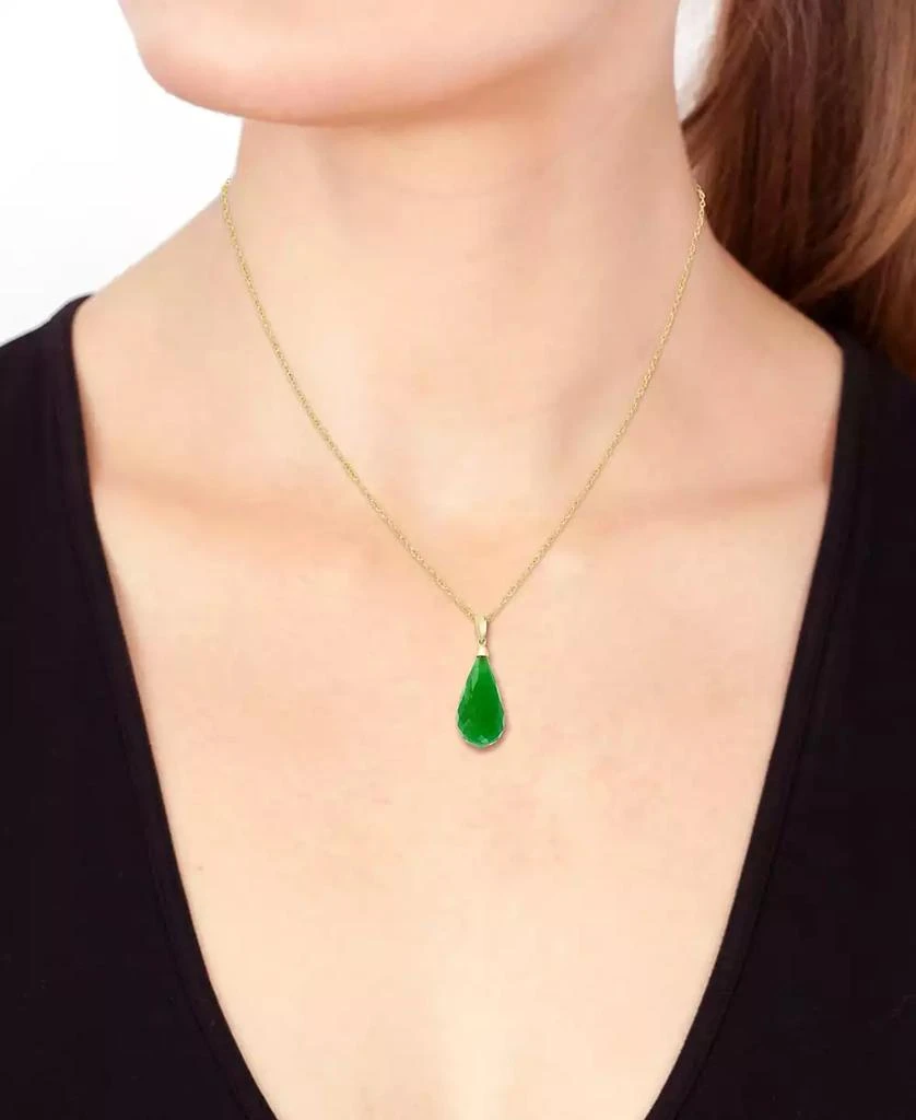 商品Effy|EFFY® Dyed Jade Fancy-Cut Briolette 18" Pendant Necklace in 14k Gold,价格¥3633,第2张图片详细描述