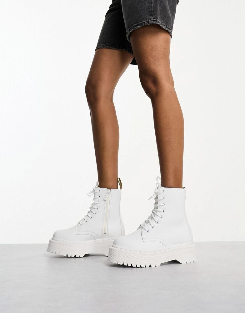 商品Dr. Martens|Dr Martens Vegan Jadon II Mono boots in white,价格¥1207,第3张图片详细描述