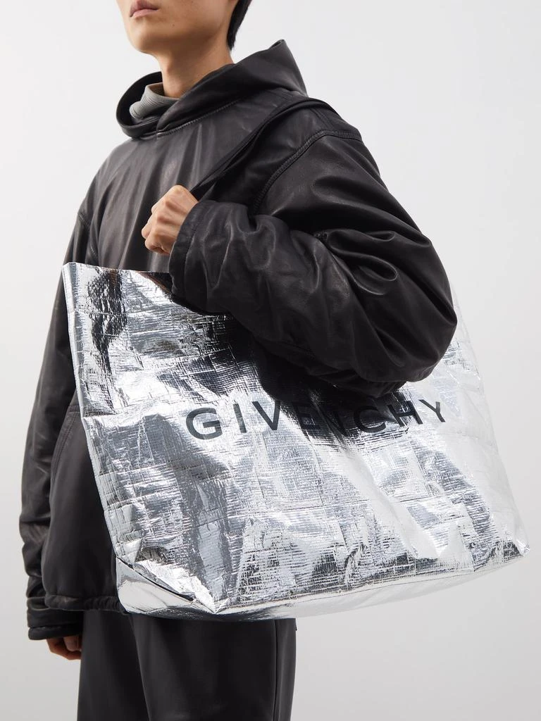 商品Givenchy|G-Shopper metallic coated-canvas tote bag,价格¥7567,第3张图片详细描述