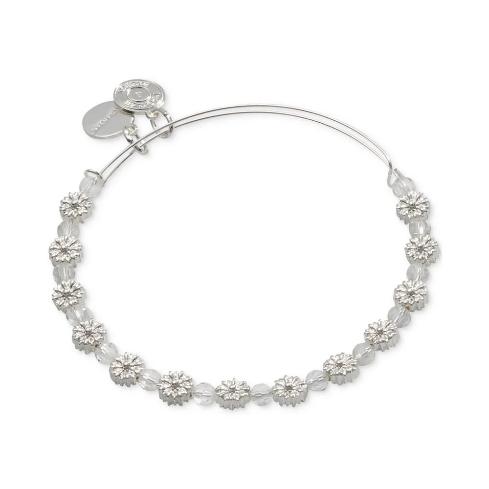商品Alex and Ani|Silver-Tone Crystal & Daisy Beaded Bangle Bracelet,价格¥225,第1张图片