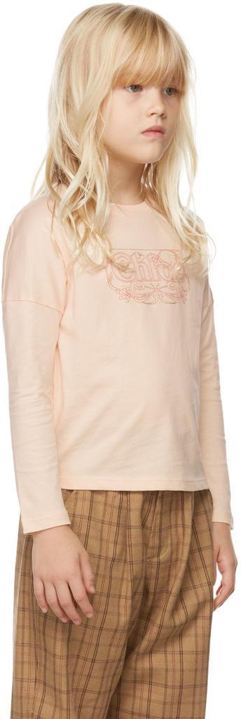 商品Chloé|Kids Pink Logo Long Sleeve T-Shirt,价格¥759,第5张图片详细描述