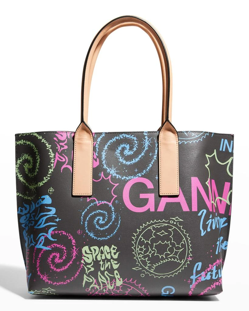 商品Ganni|Banner Logo Graphic Tote Bag,价格¥914,第1张图片