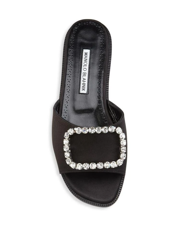 商品Manolo Blahnik|Crystal-Embellished Satin Slides,价格¥2529,第4张图片详细描述