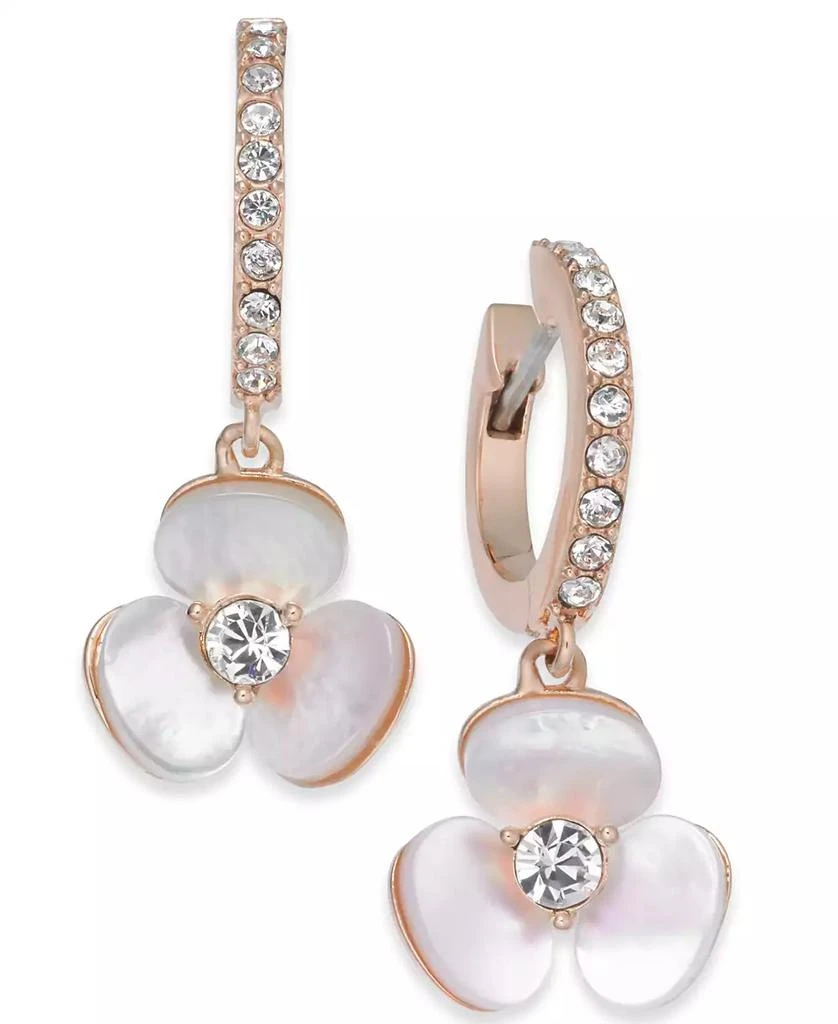 商品Kate Spade|14k Rose Gold-Plated Pavé & Mother-of-Pearl Flower Drop Earrings,价格¥443,第1张图片