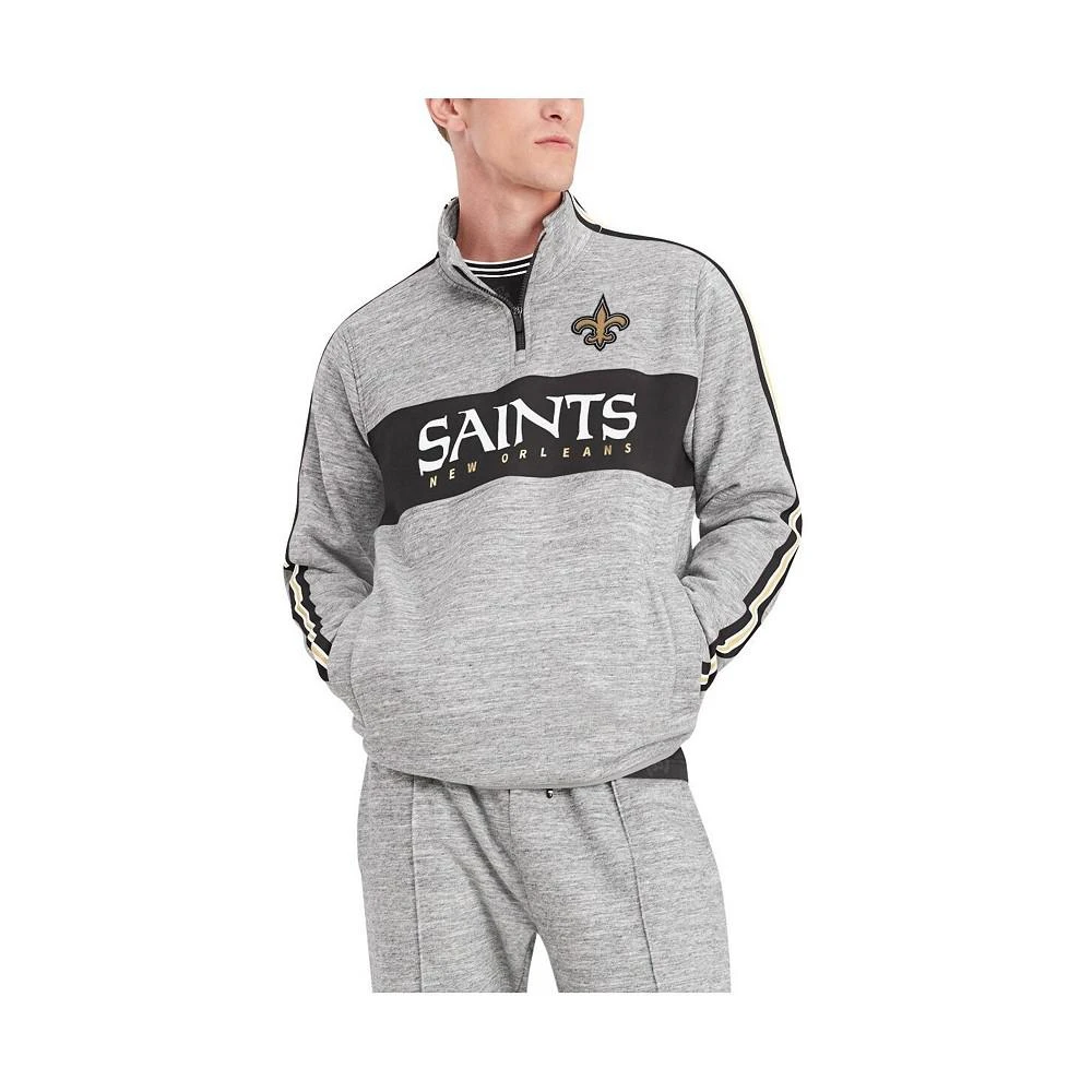 商品Tommy Hilfiger|Men's Heathered Gray New Orleans Saints Mario Quarter-Zip Jacket,价格¥492,第2张图片详细描述