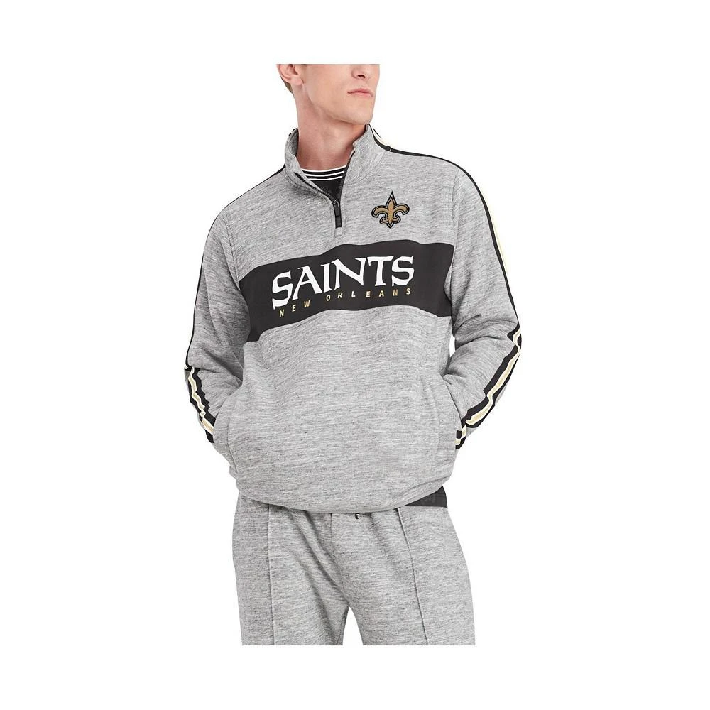 商品Tommy Hilfiger|Men's Heathered Gray New Orleans Saints Mario Quarter-Zip Jacket,价格¥674,第2张图片详细描述