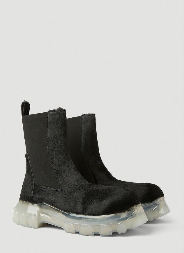 Hairy Chelsea Boots in Black商品第2张图片规格展示