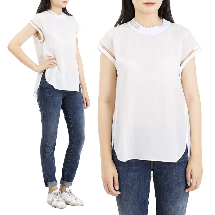 商品Fendi|FENDI 女士白色圆领T恤 FS6914-02R-F0ZNM,价格¥3682,第1张图片
