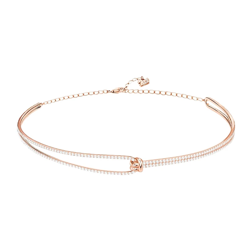 商品Swarovski|Swarovski 施华洛世奇 女士镀玫瑰金色束颈项链 5392925,价格¥363,第1张图片
