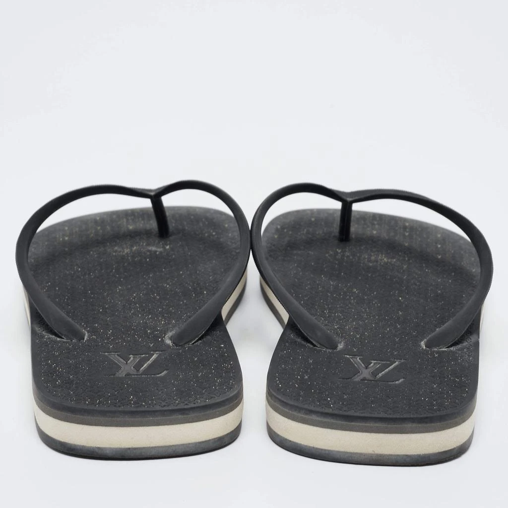 商品[二手商品] Louis Vuitton|Louis Vuitton Black Rubber Thong Flat Sandals Size  40.5,价格¥1509,第5张图片详细描述