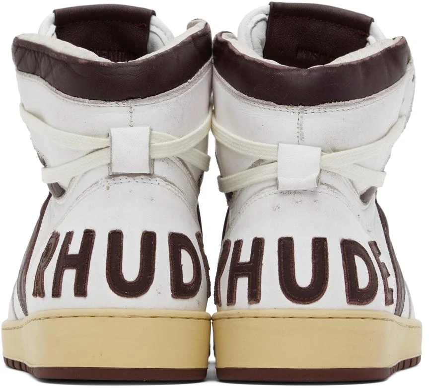 商品Rhude|White & Brown Rhecess Hi Sneakers,价格¥1896,第2张图片详细描述