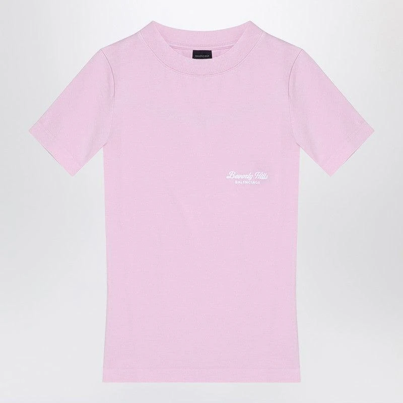 商品Balenciaga|Women's Beverly Hills pink Cotton T-Shirt,价格¥3091,第1张图片