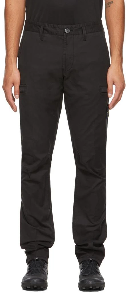 商品Stone Island|Black Cotton Twill Cargo Pants,价格¥2039,第1张图片