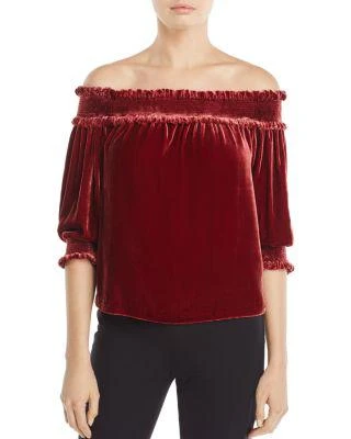 商品Whistles|Velvet Off-The-Shoulder Top - 100% Exclusive,价格¥668,第1张图片