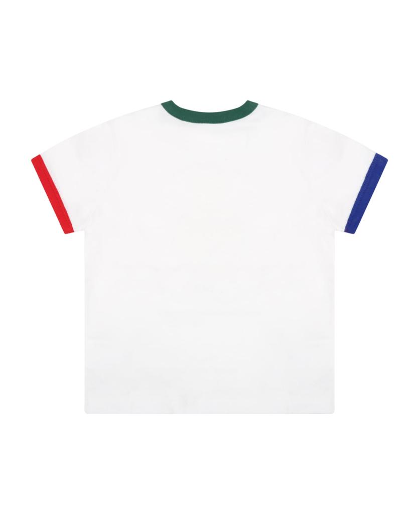 White T-shirt For Baby Boy Witth Bear商品第2张图片规格展示