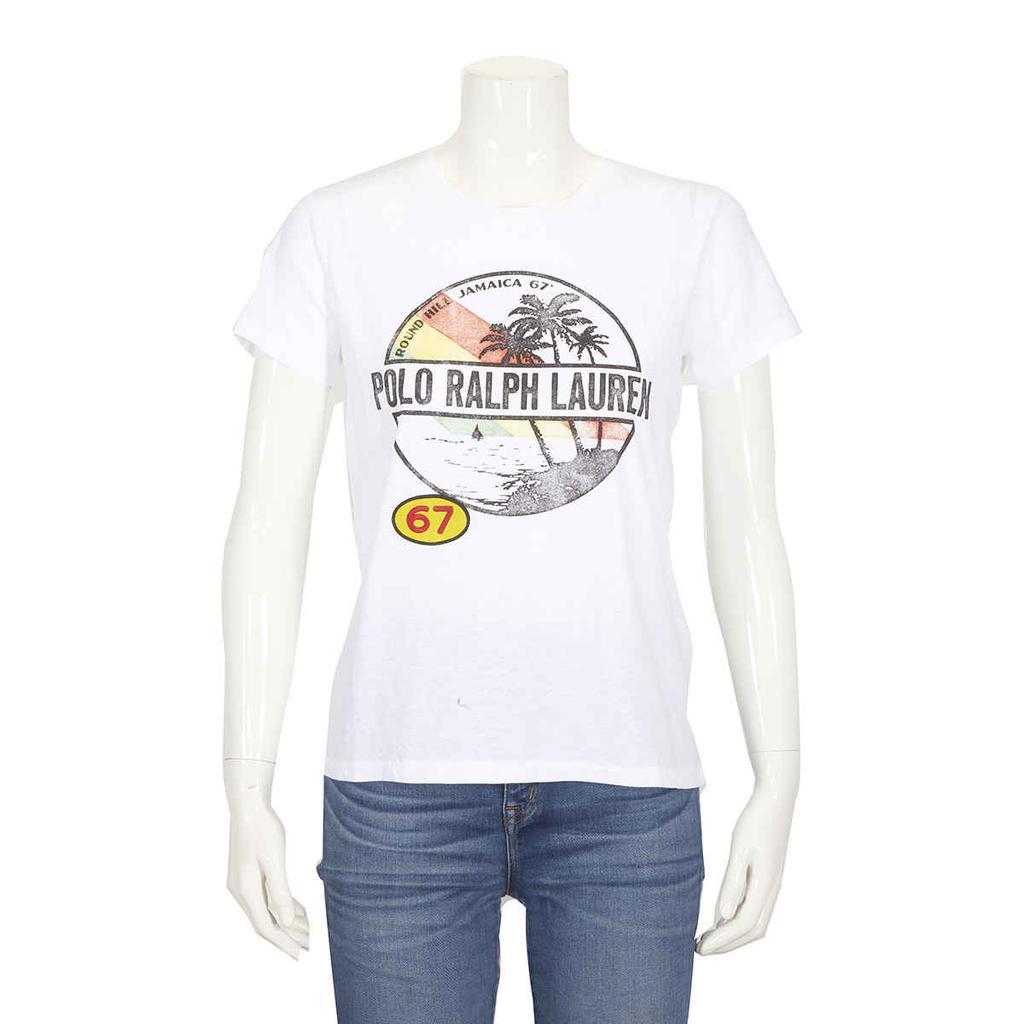 商品Ralph Lauren|Ladies Logo Print T-Shirt in White,价格¥309,第1张图片