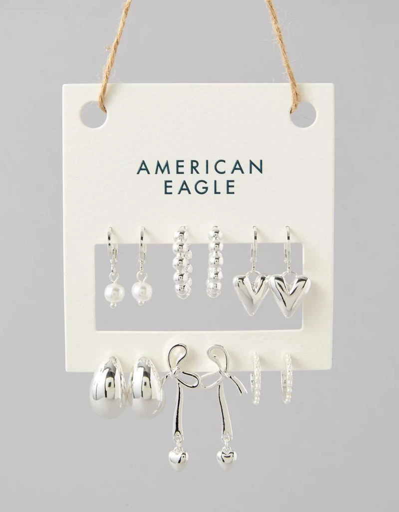 商品AE|AEO Silver & Pearl Earrings 6-Pack,价格¥154,第2张图片详细描述