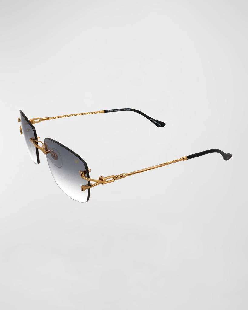 商品Vintage Frames Company|Men's VF Bal Harbour Rectangle Rimless Sunglasses,价格¥2317,第1张图片